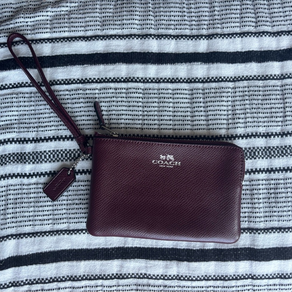 Coach Dark Burgundy Wristlet